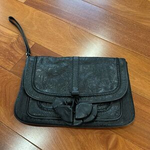 Kenzo vintage leather black clutch‎